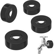 Raheem 4 Pieces Rosettes for Shower Fittings, Shower Rosette Cover, Removable Fittings Cover, 3 Sizes in 1 Diameter 20.5 mm / 25.5 mm / 32.5 mm for Taps, Heating Pipes Black, 60 x 20 mm