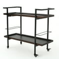 thumbnail image 1 of Rahiem Industrial Iron Bar Cart, Dark Walnut Finished, 1 of 12