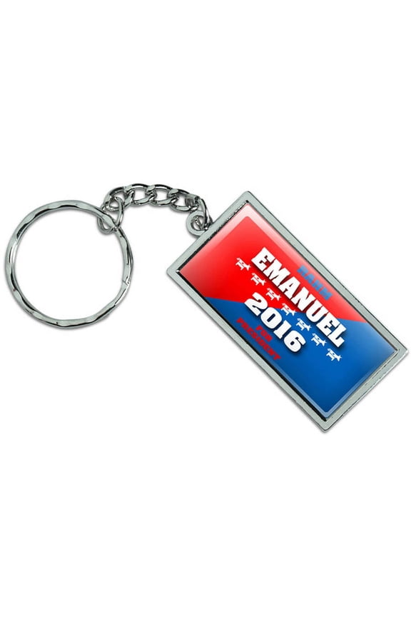 Rahm Emanuel For President 2016 Democrat Donkey Metal Keychain Key Chain Ring