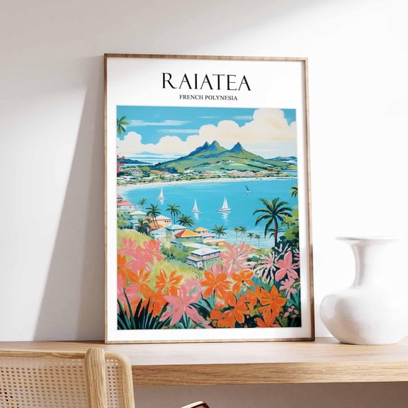 Raiatea French Polynesia Travel Print Tropical Wall Art, Unframed Paper Print