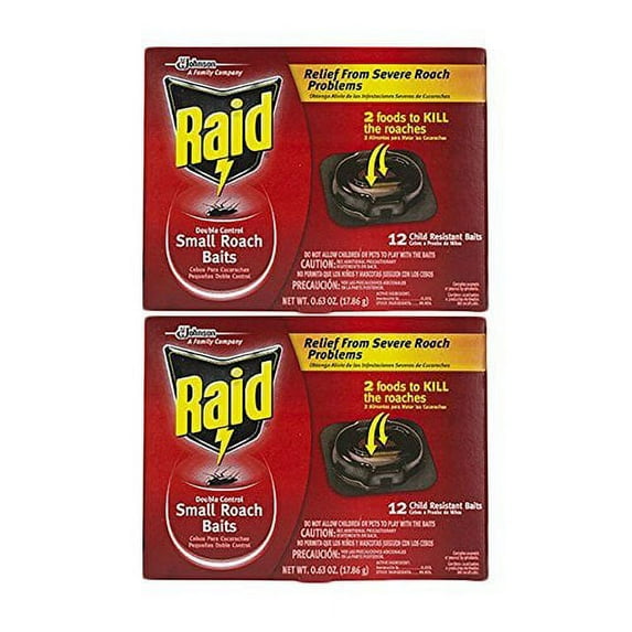 Raid 2-Pack Double Control Small Roach Baits Plus Egg Stoppers 12-Count Boxes