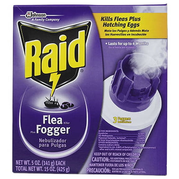 Raid 3 Pack 5 OZ Flea Killer Plus Fogger, Each