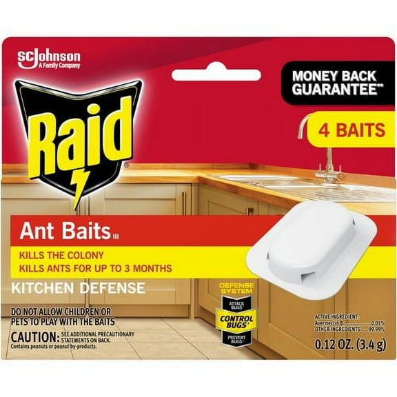 Raid Ant Baits - Ants - Red - 4 / Box | Bundle of 10 Boxes