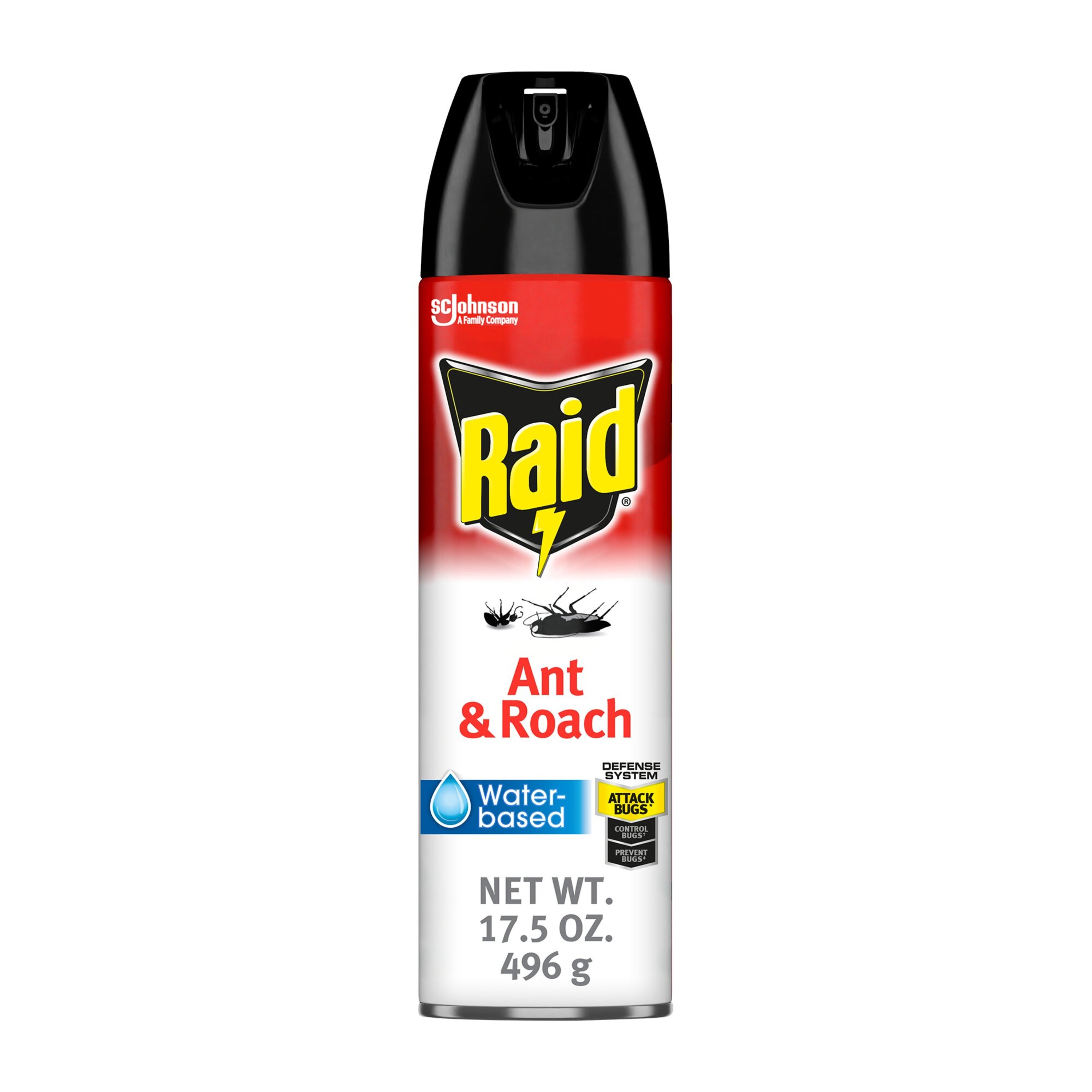 Raid® Ant & Roach Aerosol Bug Spray, Water-Based, Non-Greasy Insecticide, 17.5 fl oz - image 1 of 14