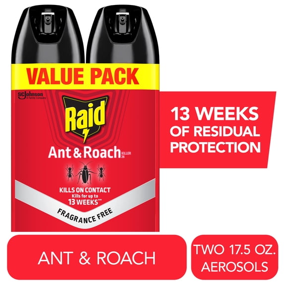 Raid, Ant & Roach Killer, 17.5 oz, 2 ct, Residual Insecticide - Walmart.com