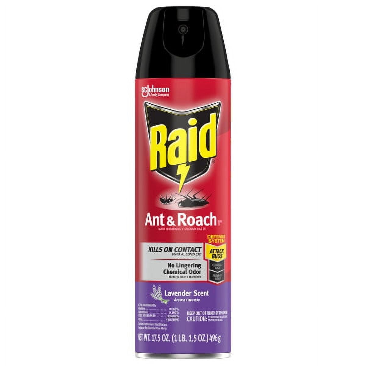 Raid Ant & Roach Killer 26, Lavender Scent, 17.5 oz, Pack of 4