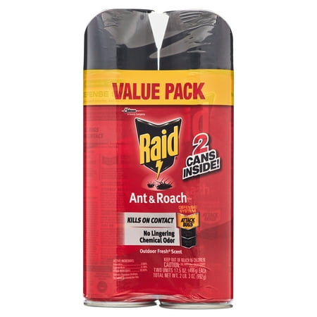 Raid Ant & Roach Killer 26, Outdoor Fresh Scent, 17.5 oz, 2 ct