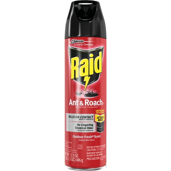 Raid Ant & Roach Killer Spray for Listed Bugs, Insect, Spider, For Indoor Use, Fresh Scent, 12 Oz, Pack of 12