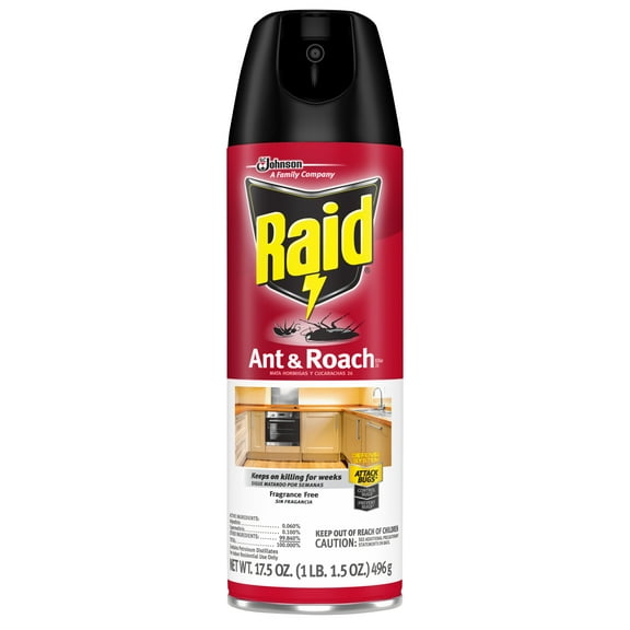 Raid Ant & Roach Killer, Fragrance Free, 17.5 oz (12 pack) (Bundle)