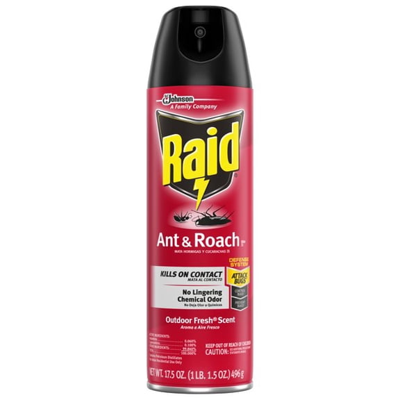 Raid Ant & Roach Killer, Outdoor Fresh, 17.5 oz (6 pack) (Bundle)
