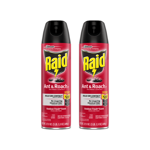 Raid Ant and Roach Killer Outdoor Fresh, 17.5 OZ (Pack of 2)