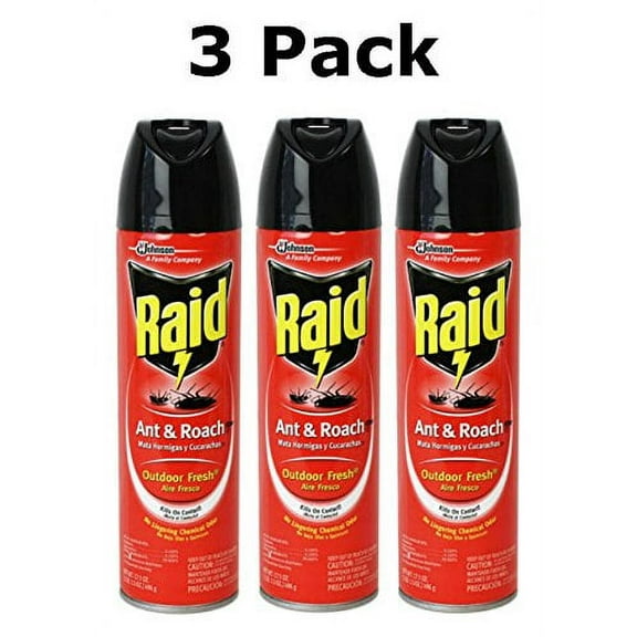 Raid Ant and Roach Killer Spray, Outdoor Fresh Scent, 17.5 Ounce (3 Pack)