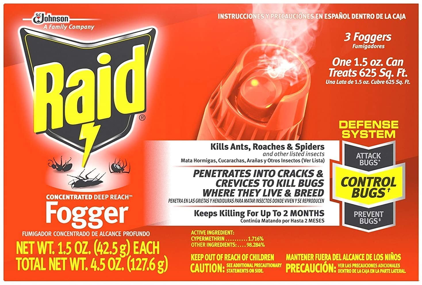 Raid Deep Reach Aerosol Fogger 1.5 oz