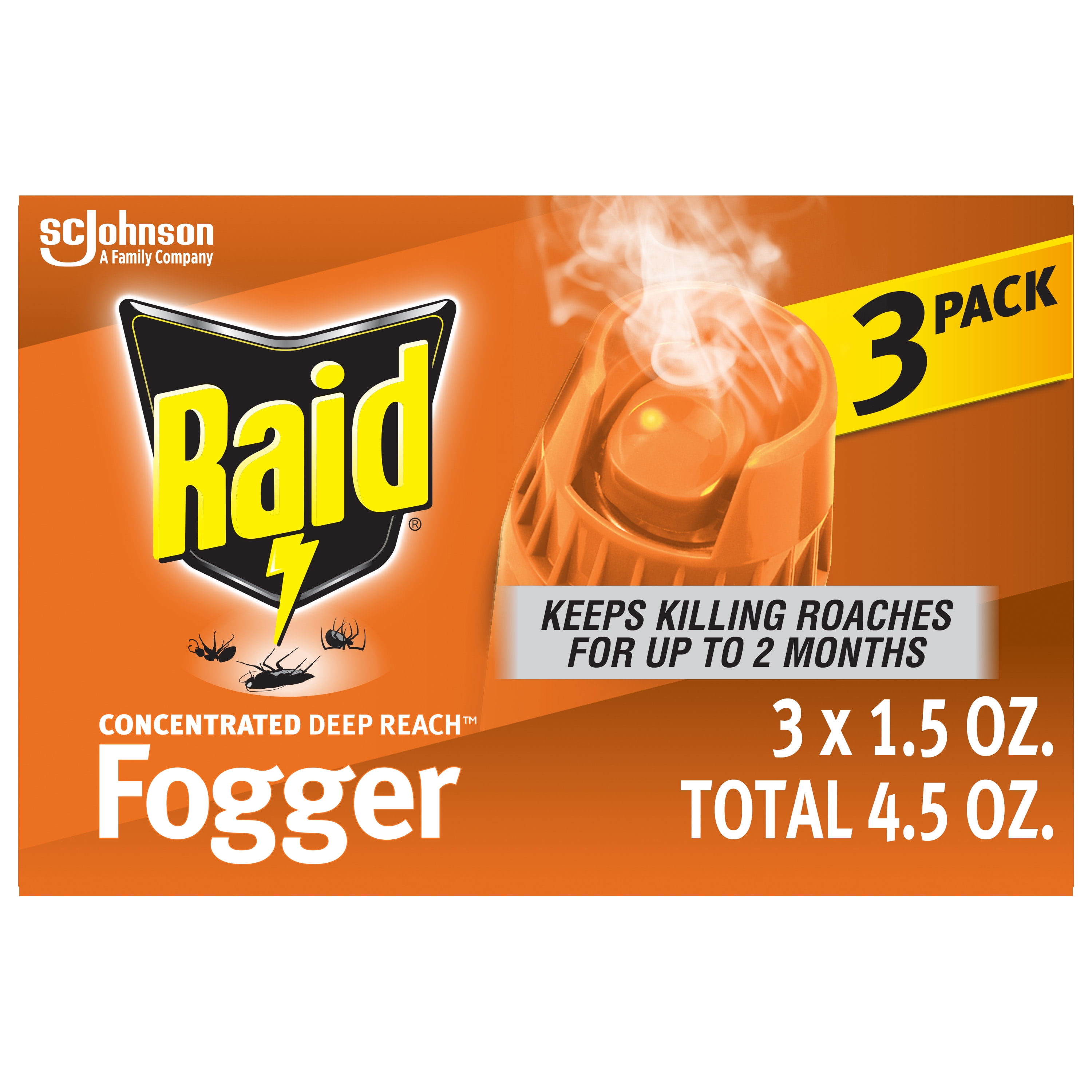 Raid 1.5 oz. Deep Reach Insect Foggers (3-Pack) SCJ081595 - The