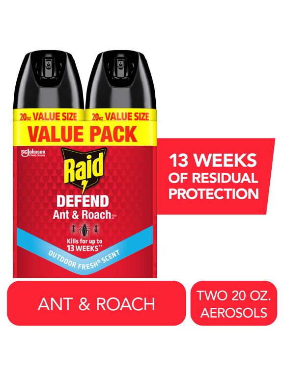 Defend Ant and Roach Killer, Outdoor Fresh Value Pack Home Bug Spray, 20 oz, 2 Ct
