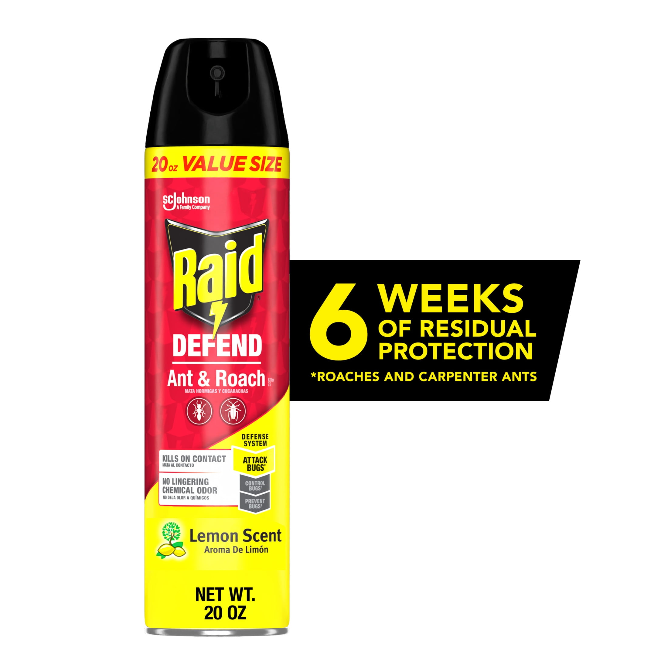 Raid Defend Indoor Defense System Roach and Ant Killer Spray Value Size, 20 oz