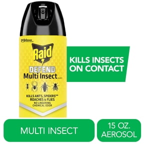 Raid Defense System Insect Killer, Indoor and Outdoor Home Defense Bug Spray for Ants, Roaches, Spiders and Flies, 15 oz