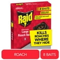 thumbnail image 1 of Raid Double Control Roach Bait, Kills Cockroaches and Bugs, 8 Large Bait Stations, 1 of 15