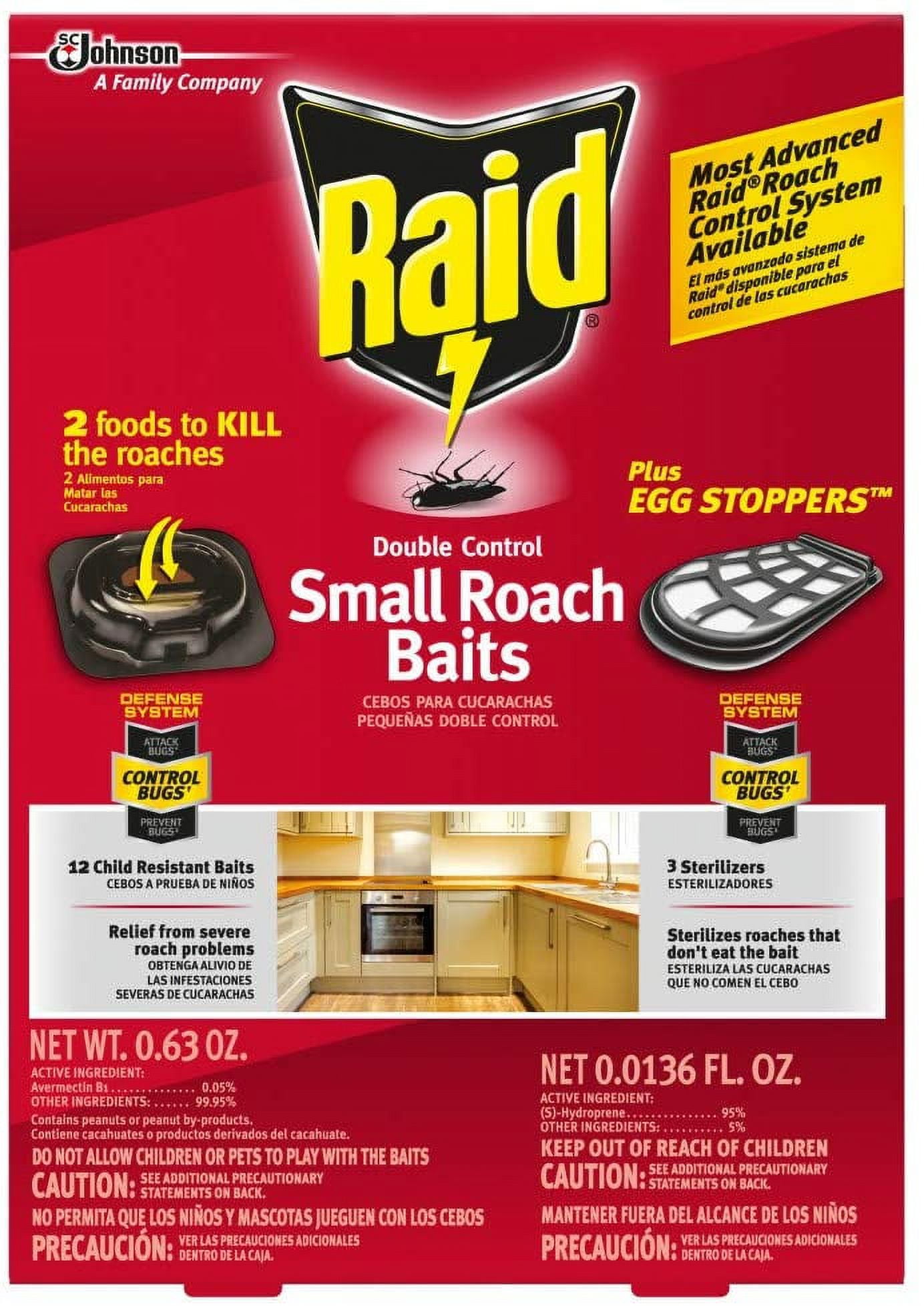 Raid Double Control Small Roach Baits Plus Egg Stopper, 12 CT (Pack -6)