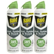 Raid Essentials Ant, Spider & Roach Killer Bug Spray, Aerosol Insecticide, 10 oz, 3 Pack