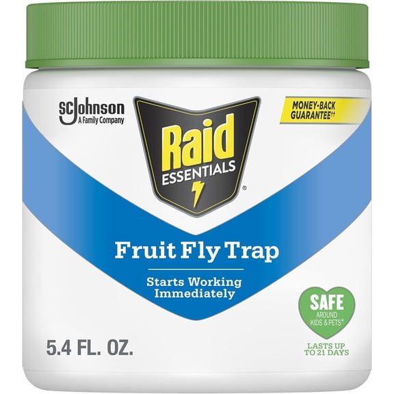 Raid Essentials Fruit Fly Trap for Indoors, Made with Essential Oils, Child and Pet Safe, 5.4 oz