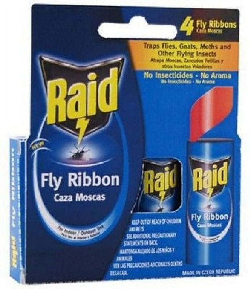 Raid FR3B-RAID 4-Count Pack of Fly / Insect Catcher Ribbons - Quantity of 24