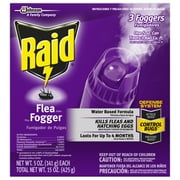 Raid Flea Flogger Plus Insect Killer, Kills Fleas and Hatching Eggs - 3 Foggers