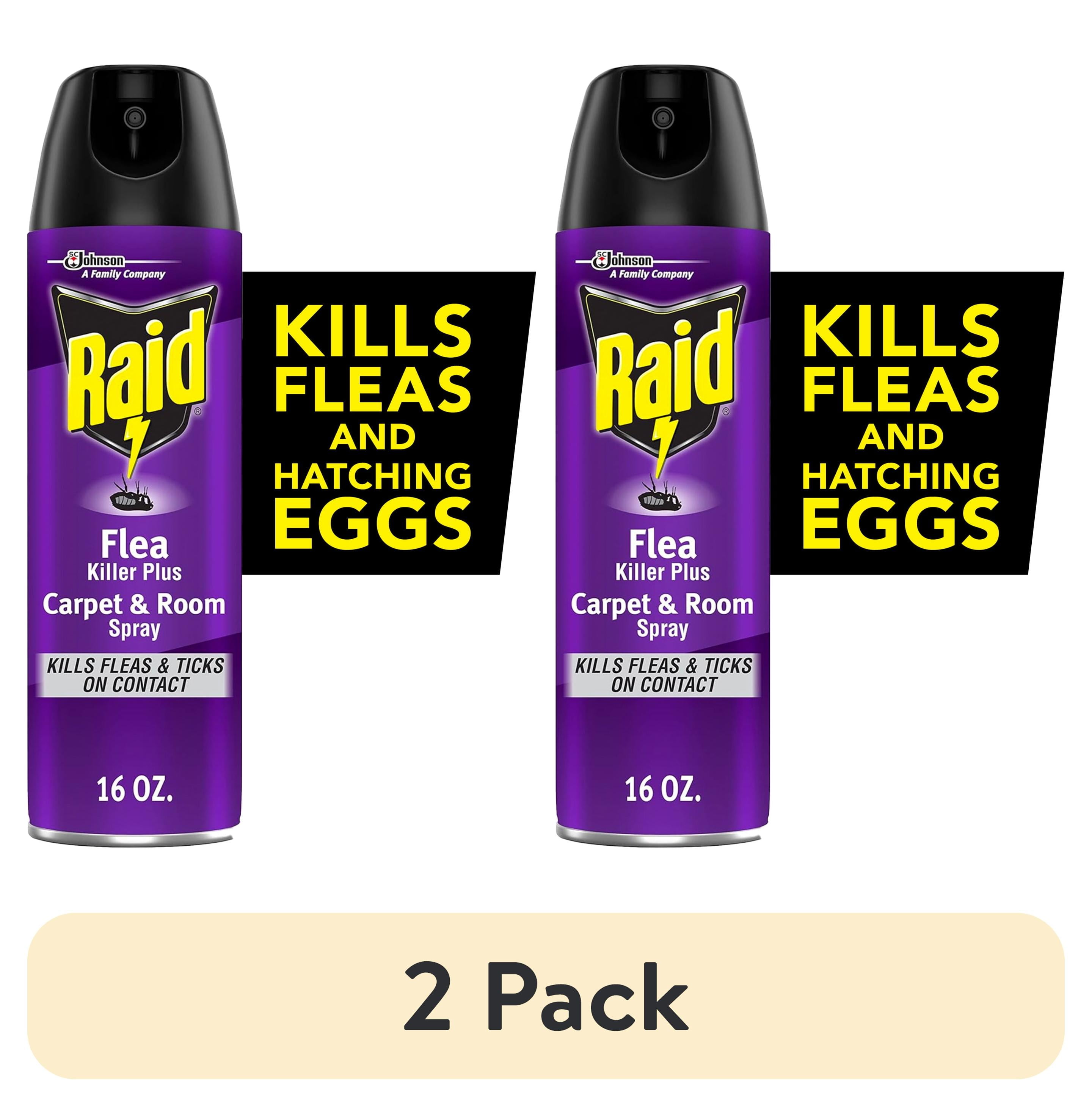 (2 pack) Raid Flea Killer Plus Carpet & Room Spray, Bug Spray Kills
