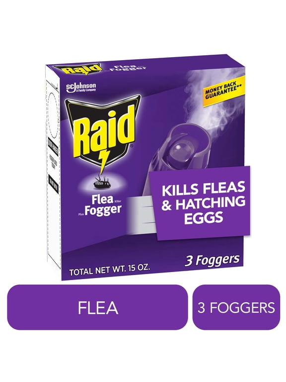 Flea Killer Plus Fogger, Room Treatment Flea Bomb Kills up to 4 Months 15 oz, 3 Piece