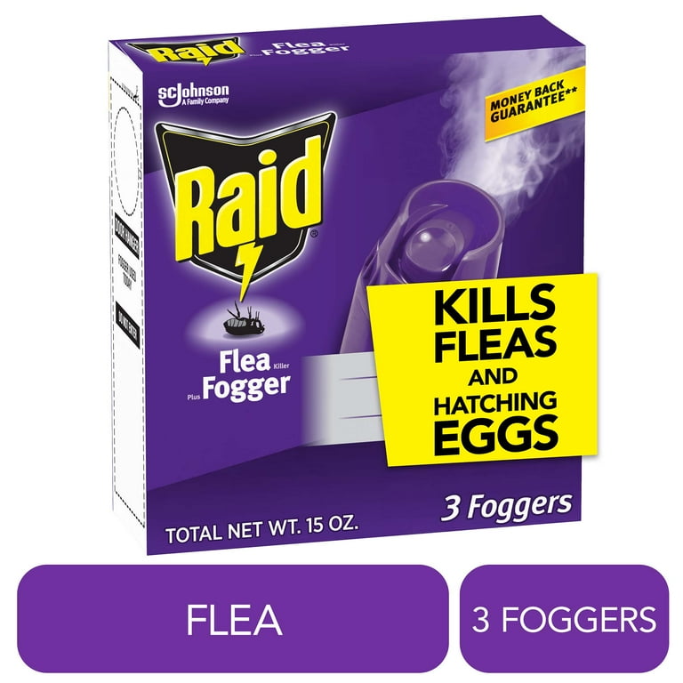 Raid Indoor Flea Killer Plus Fogger, Home Spray, Kills Eggs,