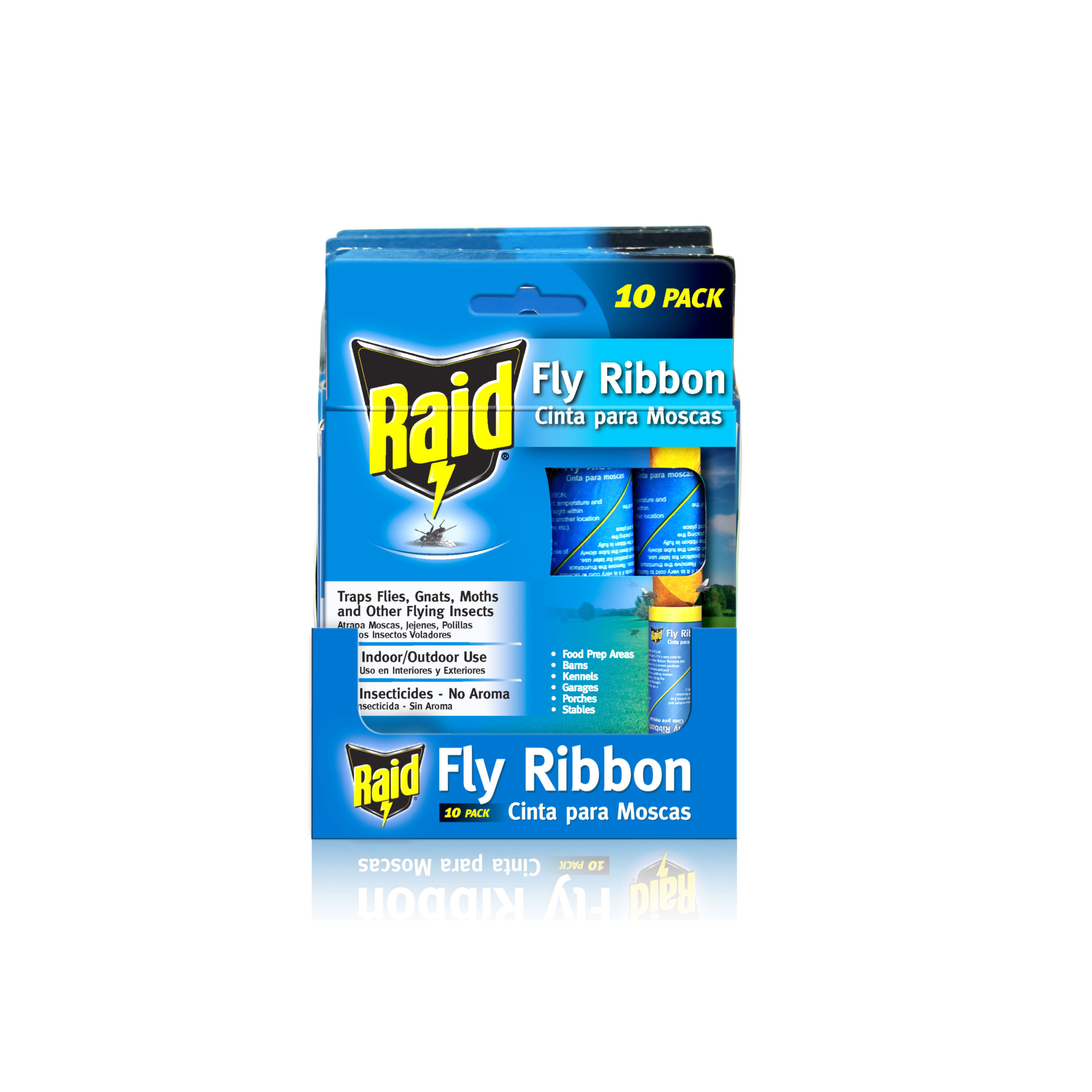 Raid Fly Ribbons Fly Traps, Effective for Kitchen  Food Prep Areas, 10  Count, 12 Pack