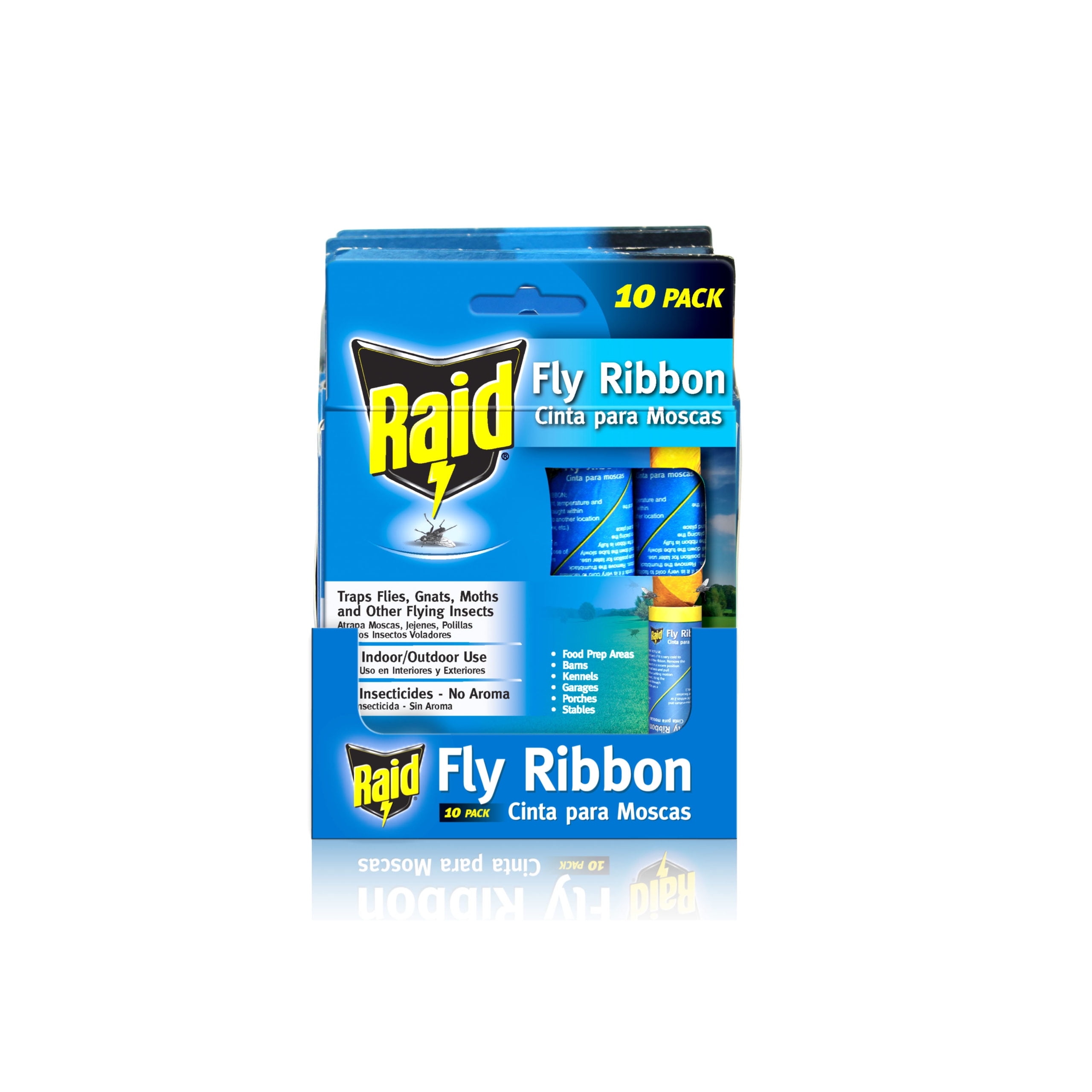 Raid Fly Ribbon 120-Count Indoor/Outdoor Insect Trap (10-Pack) at