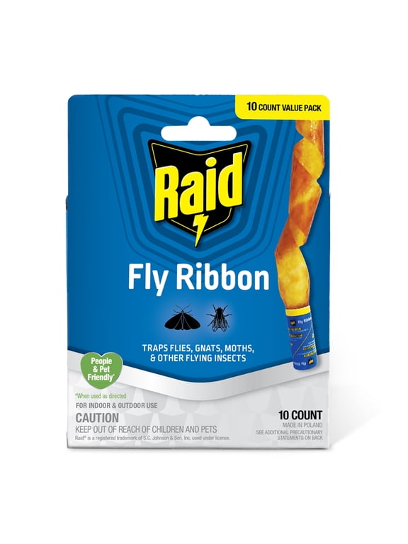 ® Fly Ribbons, Fly Traps, Effective for Kitchen & Food Prep Areas, Paper, 10 Count