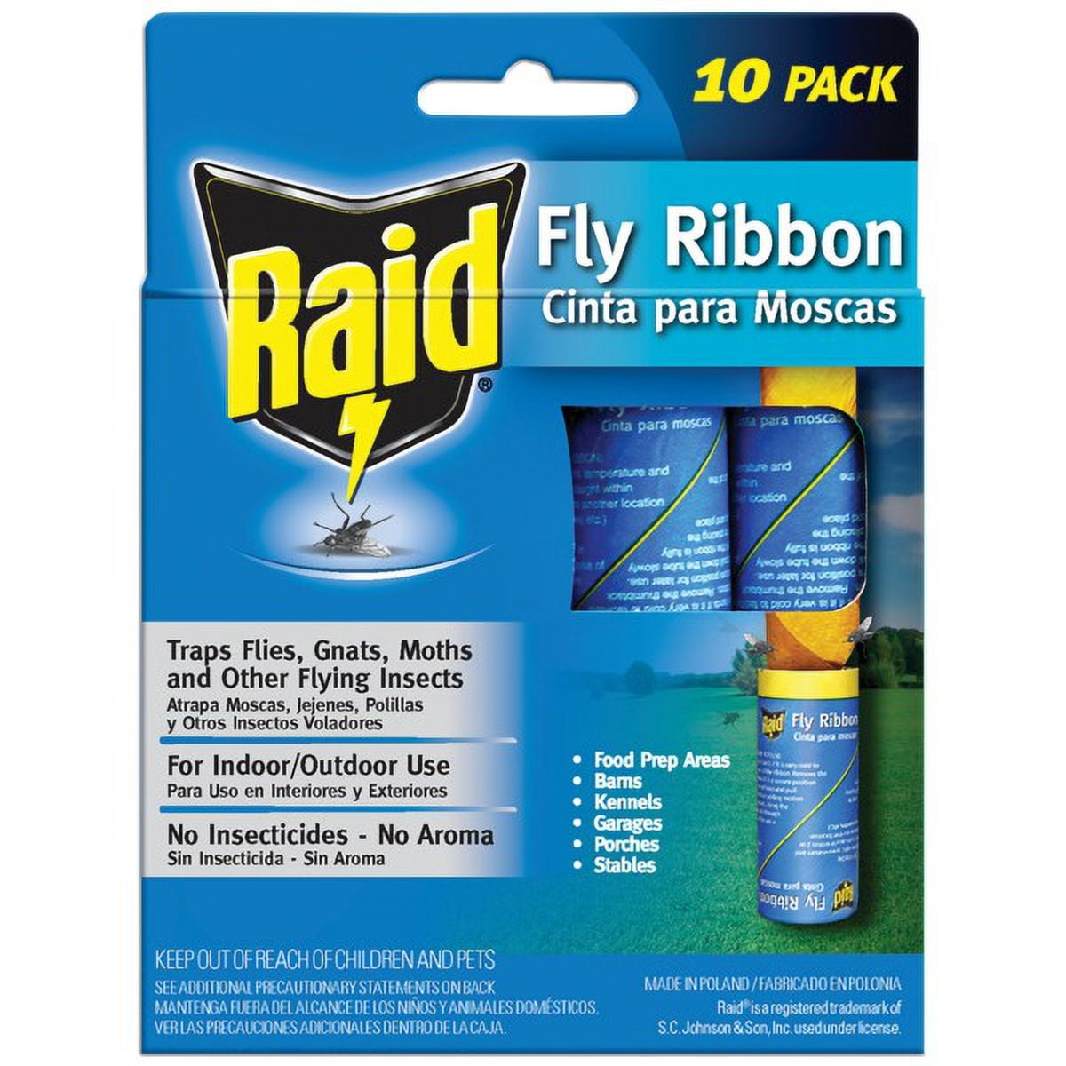 Raid® Fly Ribbons, Fly Traps, Effective for Kitchen & Food Prep Areas ...
