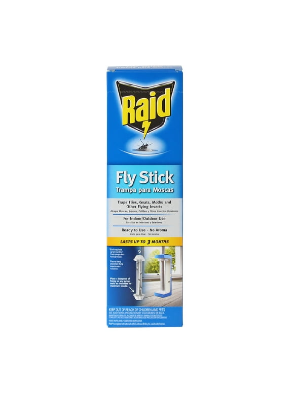Raid Fly Stick, Each Trap Catches up to 150 Flies, Indoor and Outdoor Use (1 Pack)