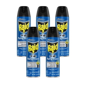 5-pack Raid Flying Insect Killer Aerosol Spray - Insecticide, Indoor/Outdoor Use - 15 Ounce, 5 Pack — Residential Use, Standard Application