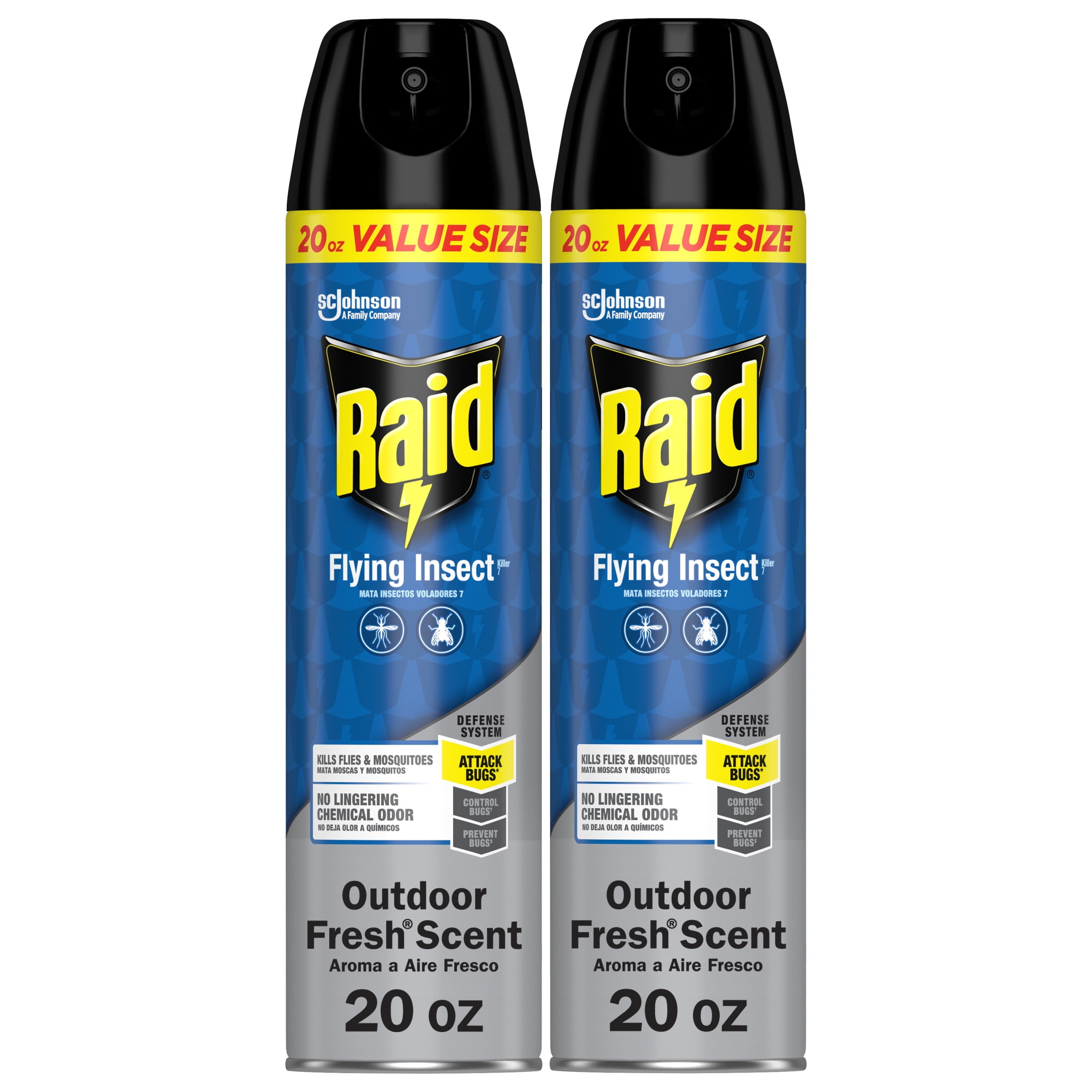 Raid Flying Insect Killer Outdoor Fresh Scent 20 oz 2 Count