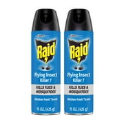Raid Flying Insect Killer Bug Spray 7, Get Rid of Flies & Other Bugs Indoors & Out, 15 oz, 2 Count
