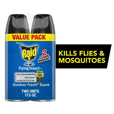 Raid Flying Insect Killer Bug Spray 7, Get Rid of Flies & Other Bugs Indoors & Out, 15 oz, 2 Count