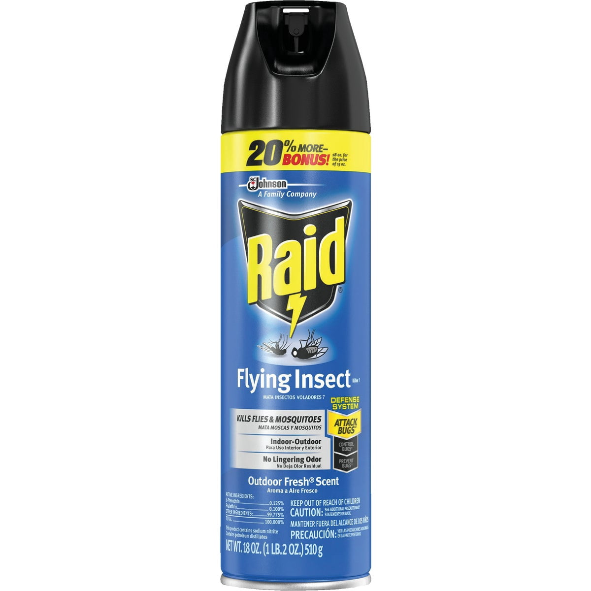Raid Flying Insect Killer, Kills Flies, Mosquitoes, and Other Flying Insects on Contact, For Indoor and Outdoor Use, 15 oz Pack of 3