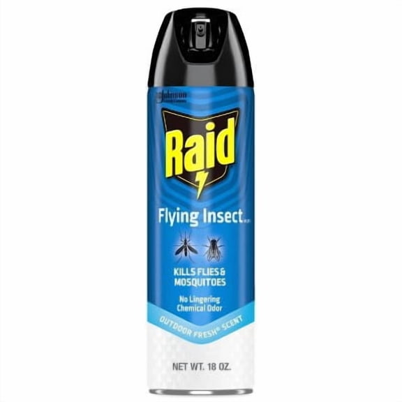 Raid Flying Insect Spray Outdoor Bug Killer - Fresh - 18oz: Liquid Pesticides, Ready to Use, Phenothrin 0.125%