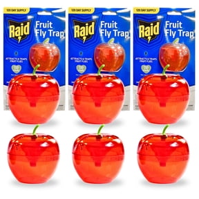 Raid Fruit Fly Traps Apple Design, 3 Pack (6 Total)