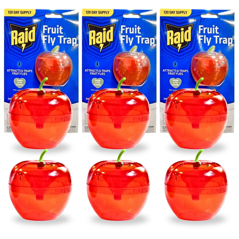 Raid Fruit Fly Traps Apple Design, 3 Pack (6 Total) - Walmart.com