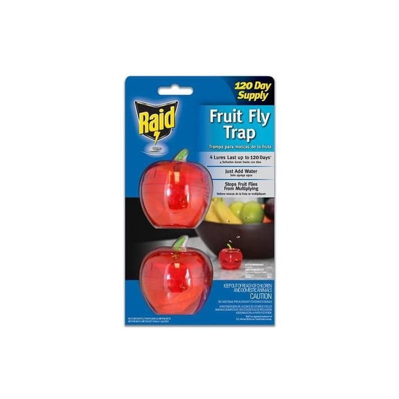 Raid Fruit Fly Trap Apple - 2pk: Indoor Use, Insect Traps for Flies