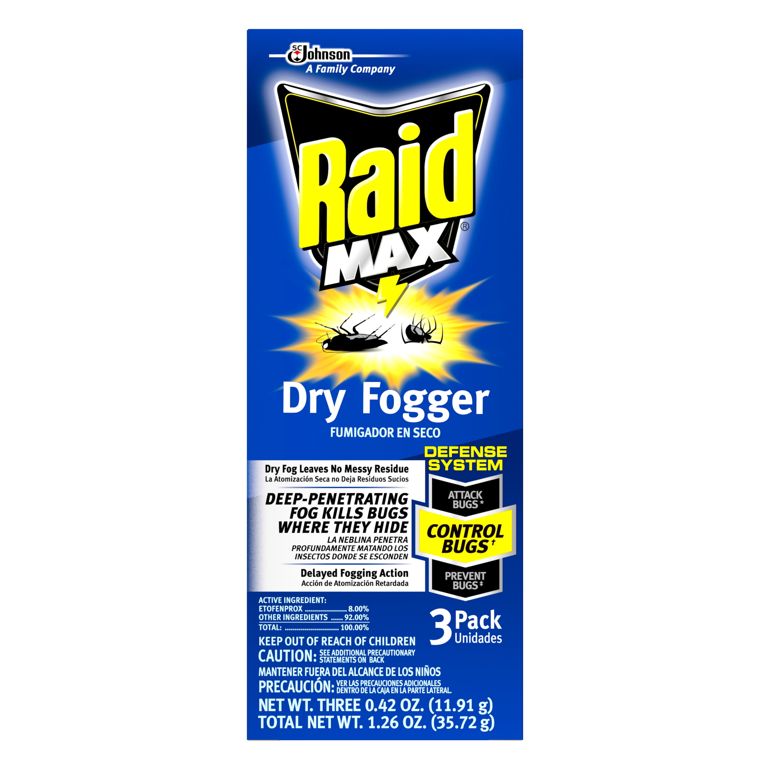 Raid Fumigator Fumigating Fogger, 1.05 Ounces, 3 count