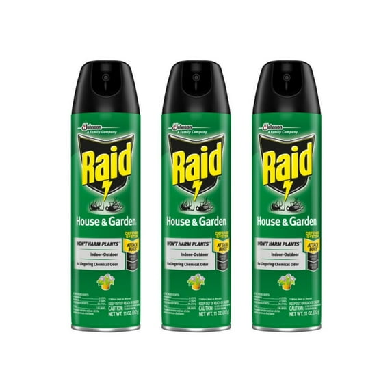 Raid House and Garden Insect Killer Aerosol Spray, 11 Oz, 3 Count