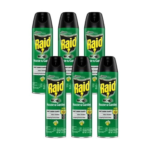 Raid House and Garden Insect Killer Insecticide Aerosol Spray - 11 Oz. Pack of 6