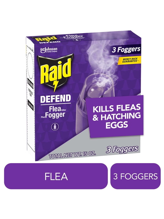 Flea Killer Plus Fogger, 4 Month Flea Bomb Room Treatment for Home, 15 oz, 3 Ct