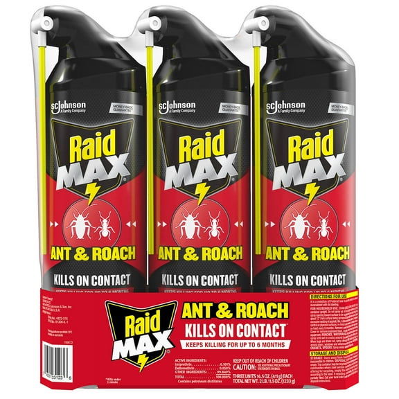 Raid Max Ant and Roach Spray (14.5 OZ,Pack - 3)