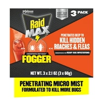 Raid Max Concentrated Deep Reach Fogger,Roach & Flea Insect Killer, 2.1 fl oz, 3 Cans